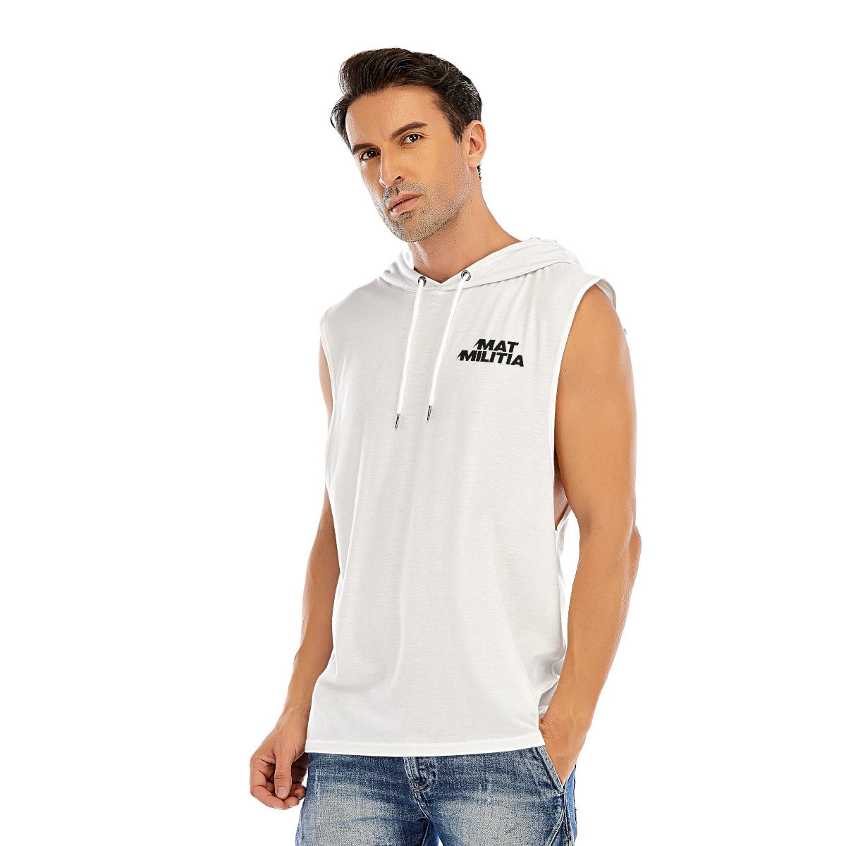 Mat Militia Men's Faith-Based Sleeveless Hoodie with 'There Is Only One Way' Design - MatMilitia