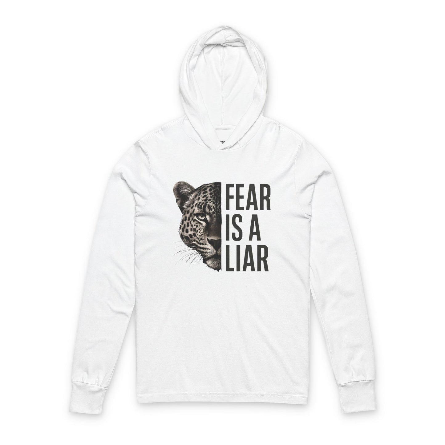 Motivational Unisex Hooded Long Sleeve Tee - 'Fear Is A Liar' & Inspirational Quote - MatMilitia