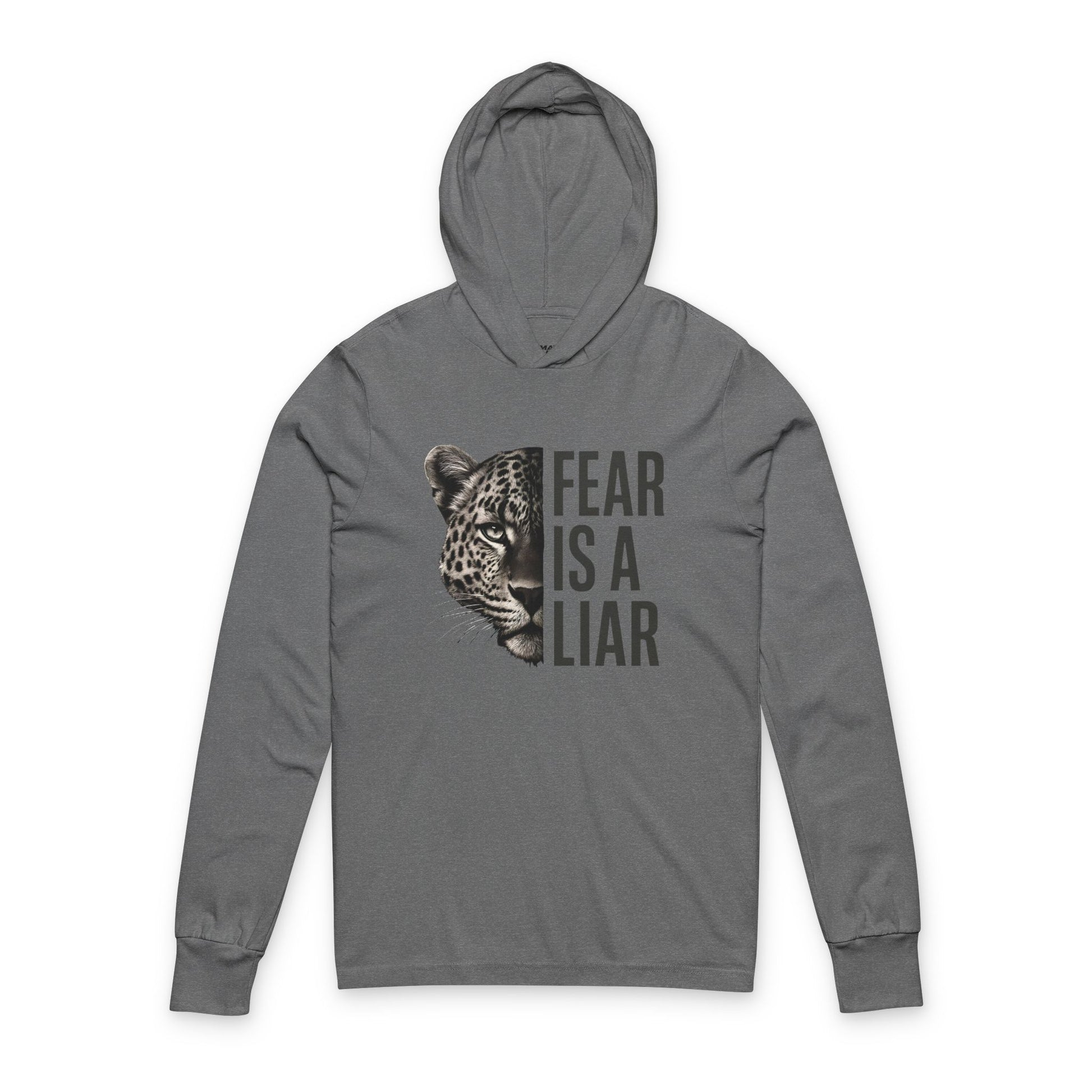 Motivational Unisex Hooded Long Sleeve Tee - 'Fear Is A Liar' & Inspirational Quote - MatMilitia 