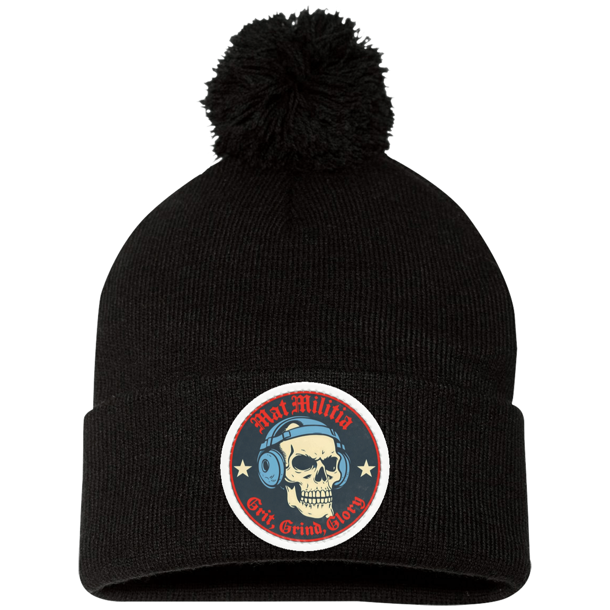 Logo Pom Pom Knit Cap - Patch - MatMilitia 