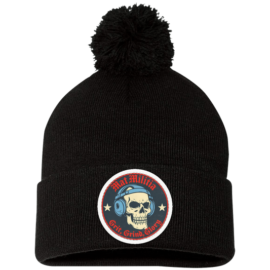 Logo Pom Pom Knit Cap - Patch - MatMilitia 