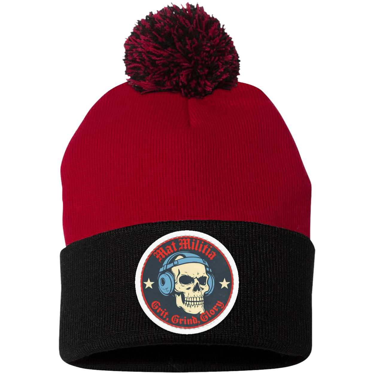 Logo Pom Pom Knit Cap - Patch - MatMilitia 