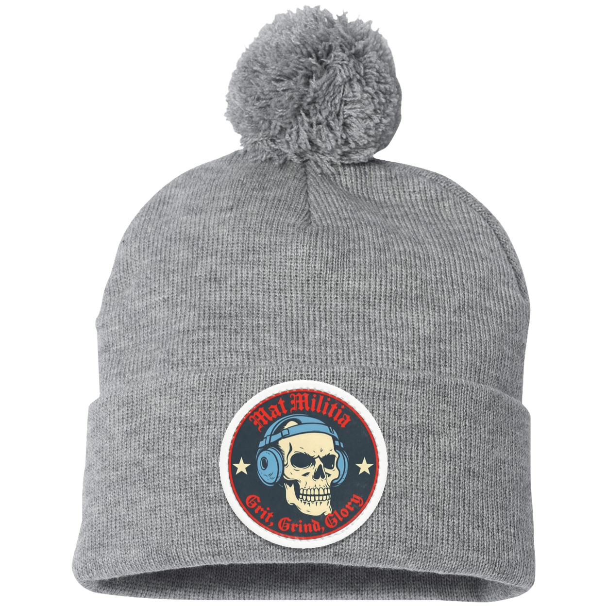 Logo Pom Pom Knit Cap - Patch - MatMilitia 