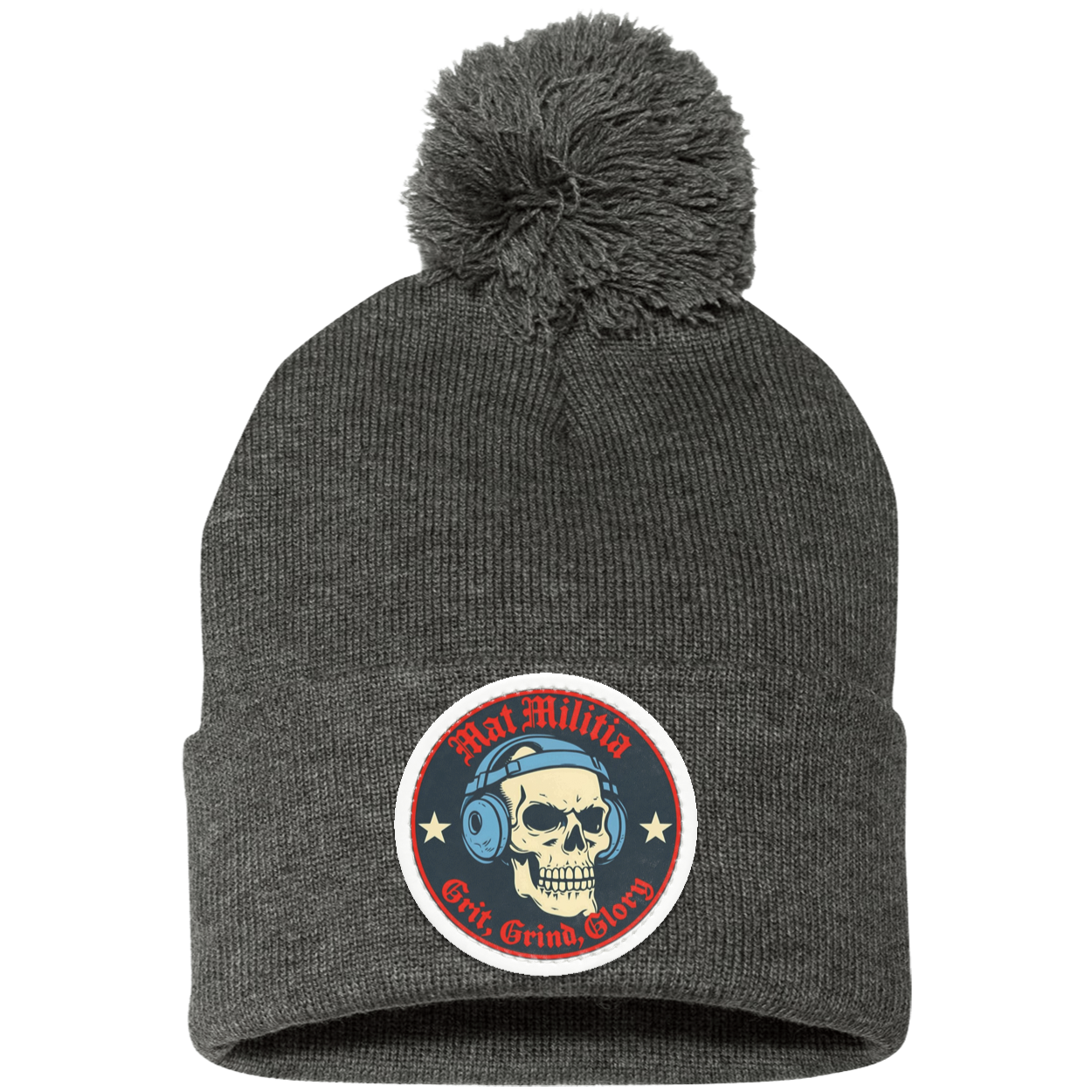 Logo Pom Pom Knit Cap - Patch - MatMilitia 