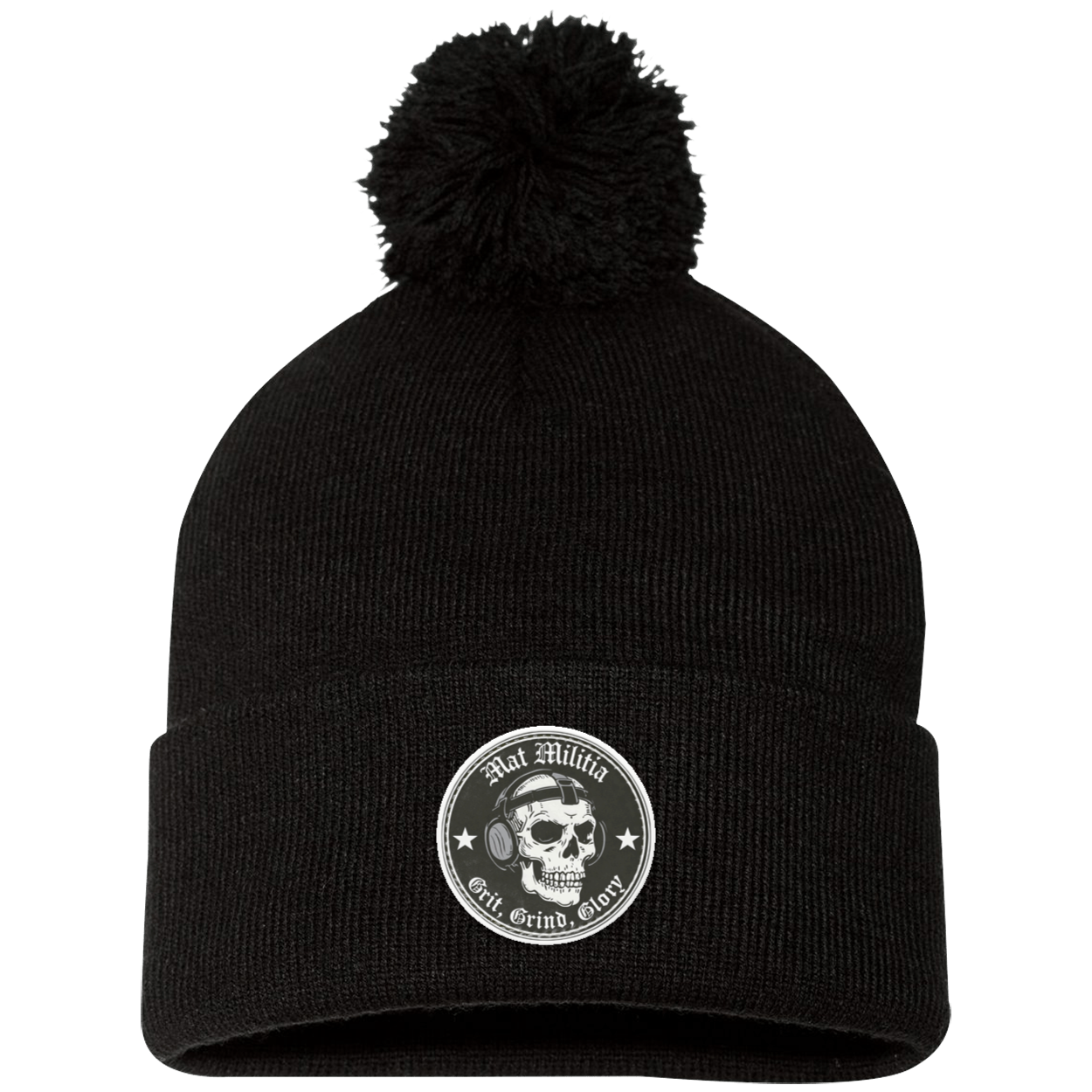 Logo Pom Pom Knit Cap - Patch - MatMilitia 