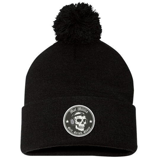 Logo Pom Pom Knit Cap - Patch - MatMilitia 