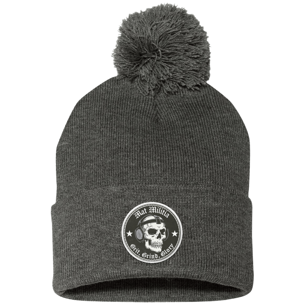 Logo Pom Pom Knit Cap - Patch - MatMilitia 