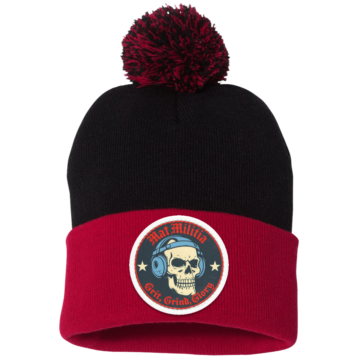 Logo Pom Pom Knit Cap - Patch - MatMilitia 