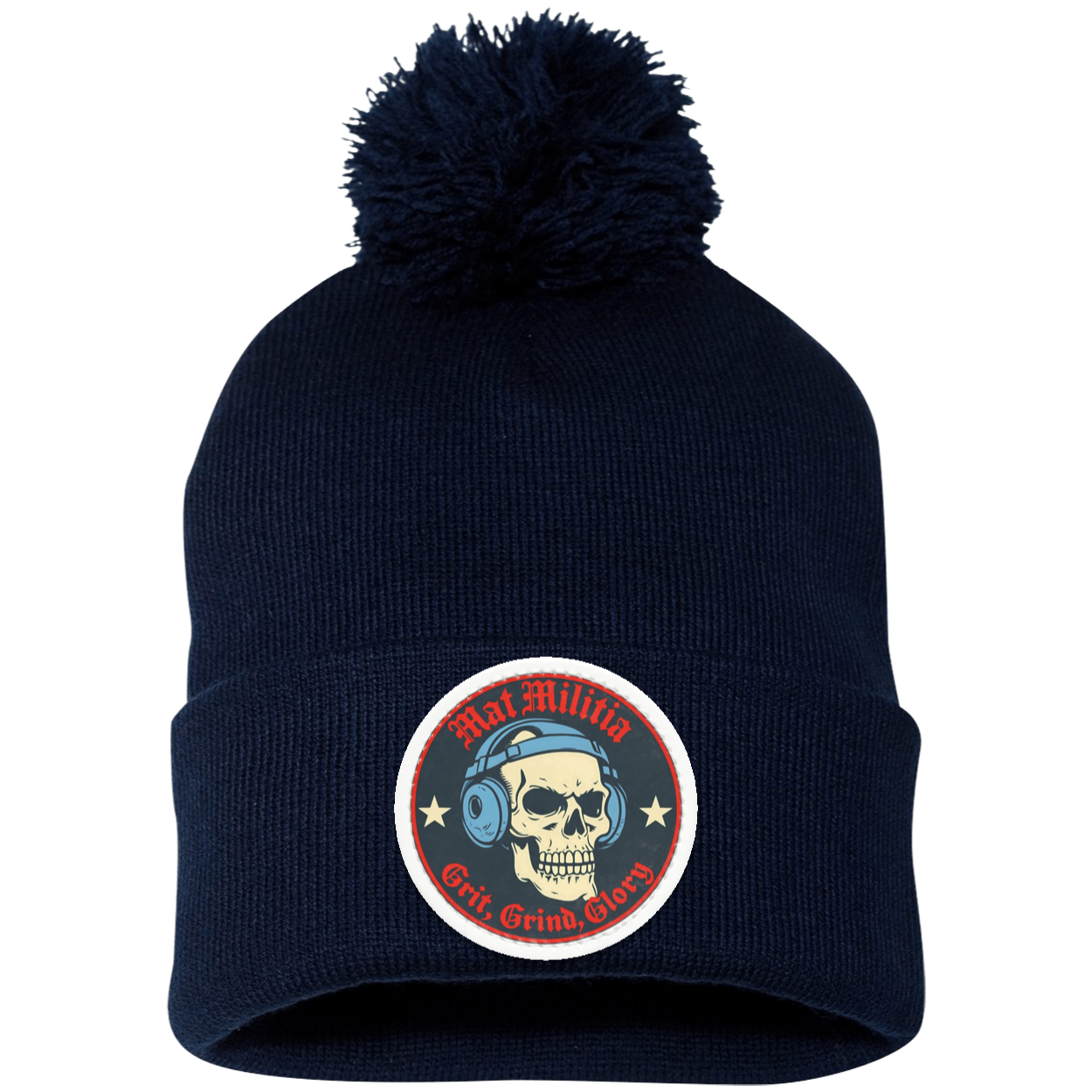 Logo Pom Pom Knit Cap - Patch - MatMilitia 